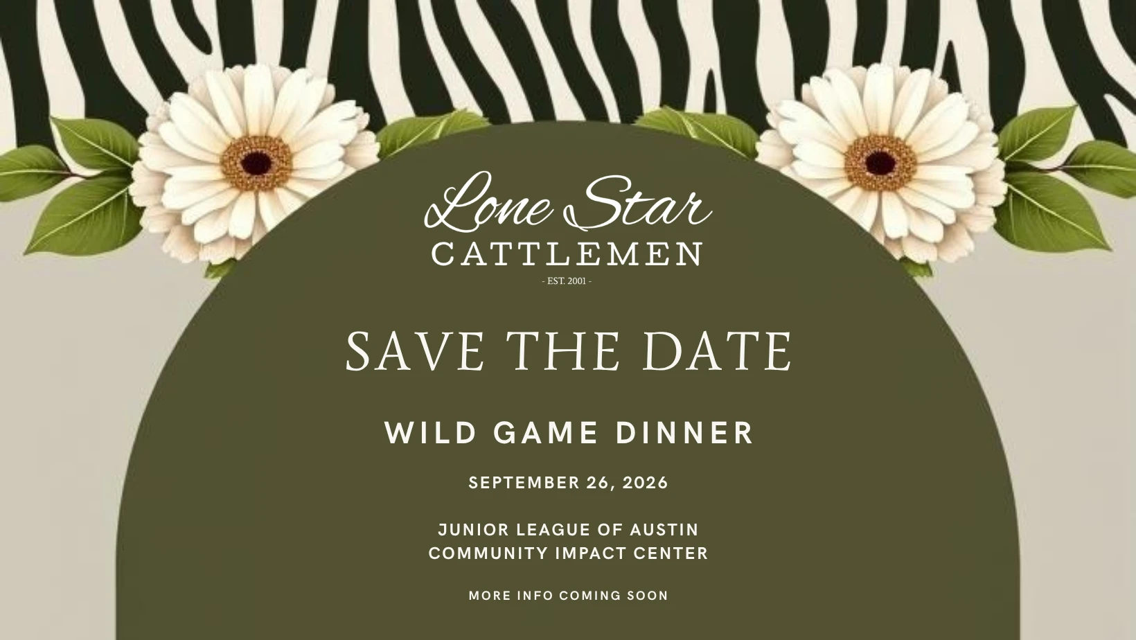 Wild Game Dinner Save the Date flyer